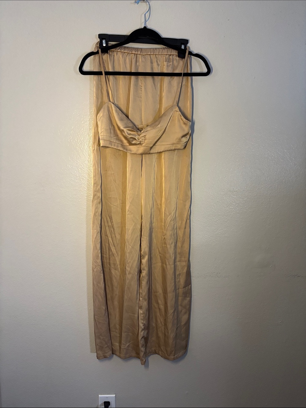 OH POLLU Satin Beige Set- Women's Lightweight Camisole Style